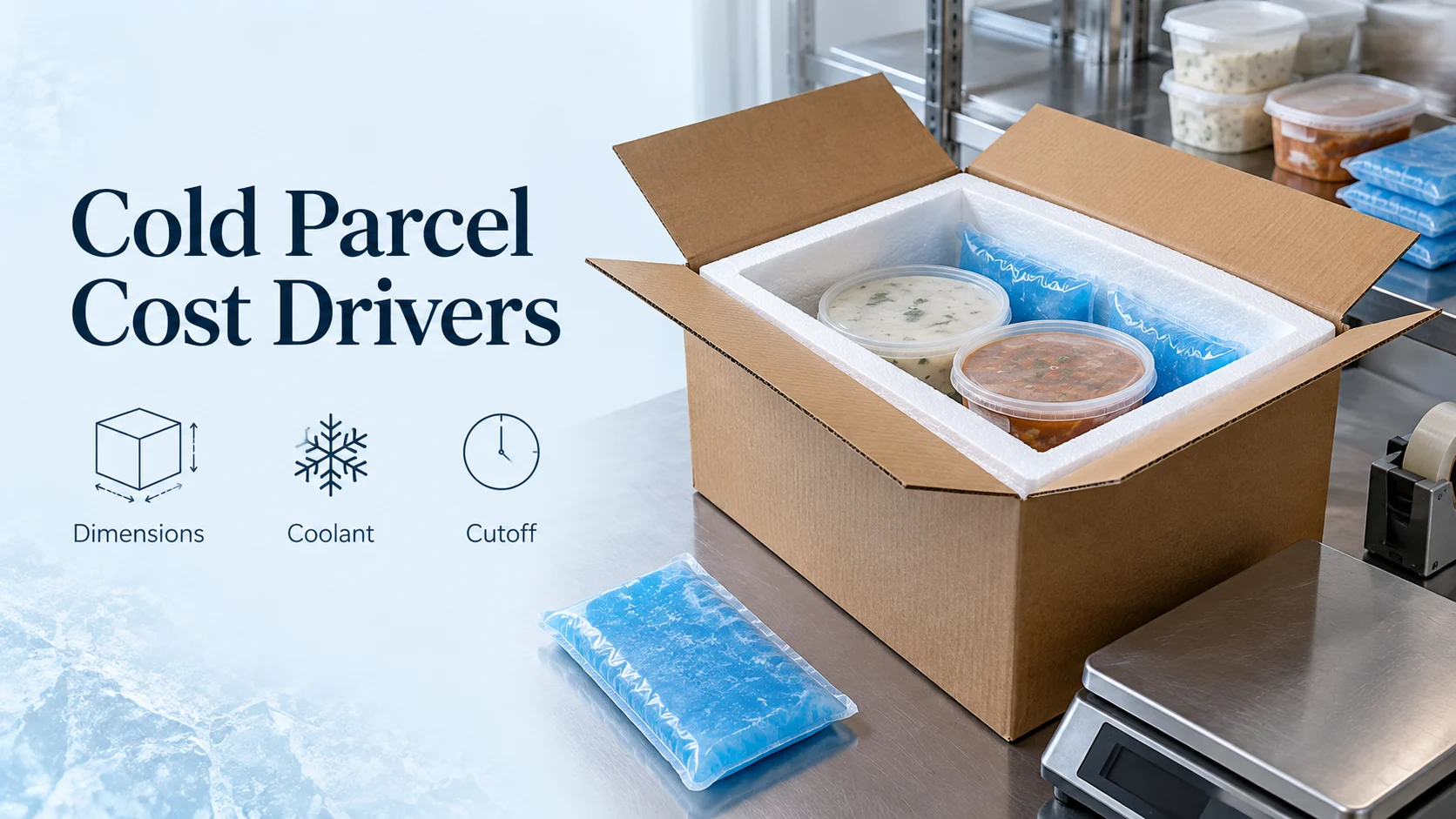 Cold parcel cost planning: dimensions, coolant and cutoff